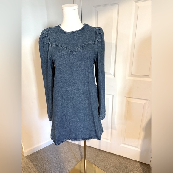Free People Denim Mini Dress - NWOT, Size S - Picture 1 of 13